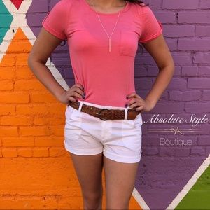 White Shorts with Belt